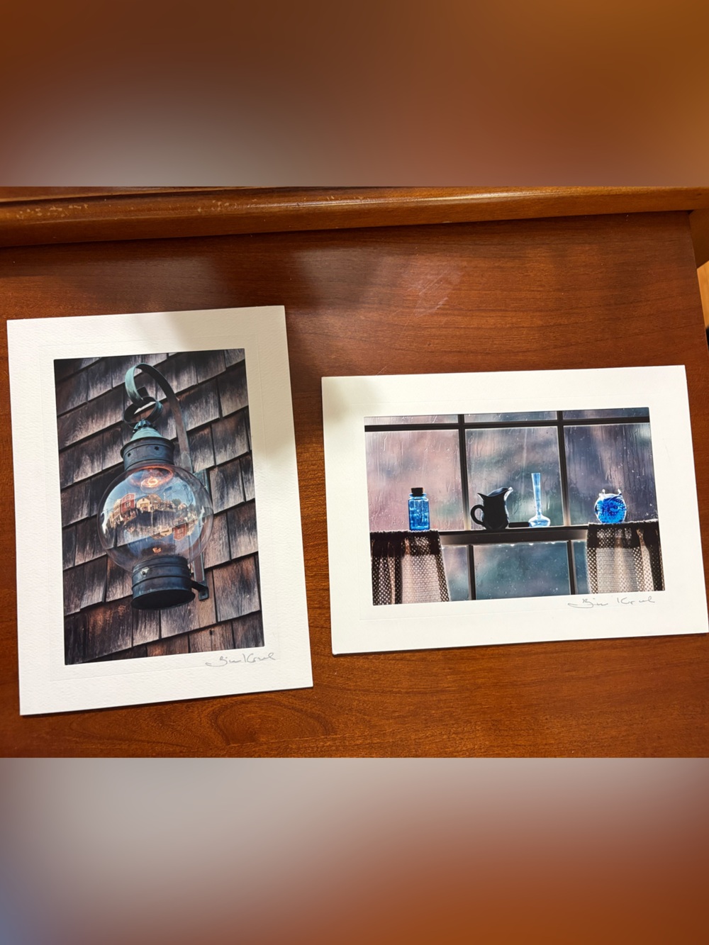 Set of TWO Card Made with Original Photos by Bill Krul - Signed - 7' L x 5' W.